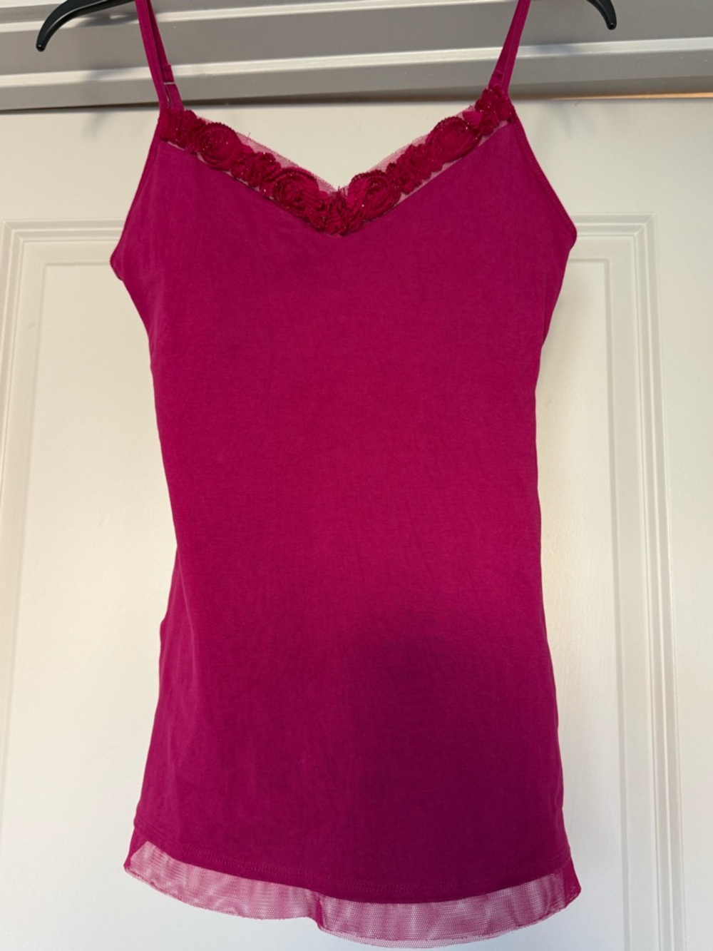 Vintage Express Smal Magenta Lace-Trim Camisole